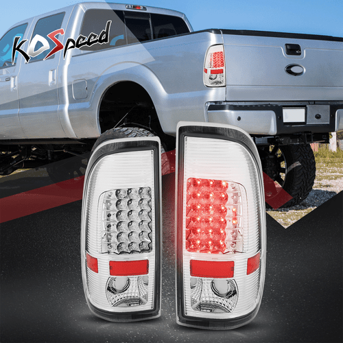 (FULL LED) Chrome Clear Rear Tail Brake Light for 99-07 Ford F250-550 Super Duty - Picture 1 of 6