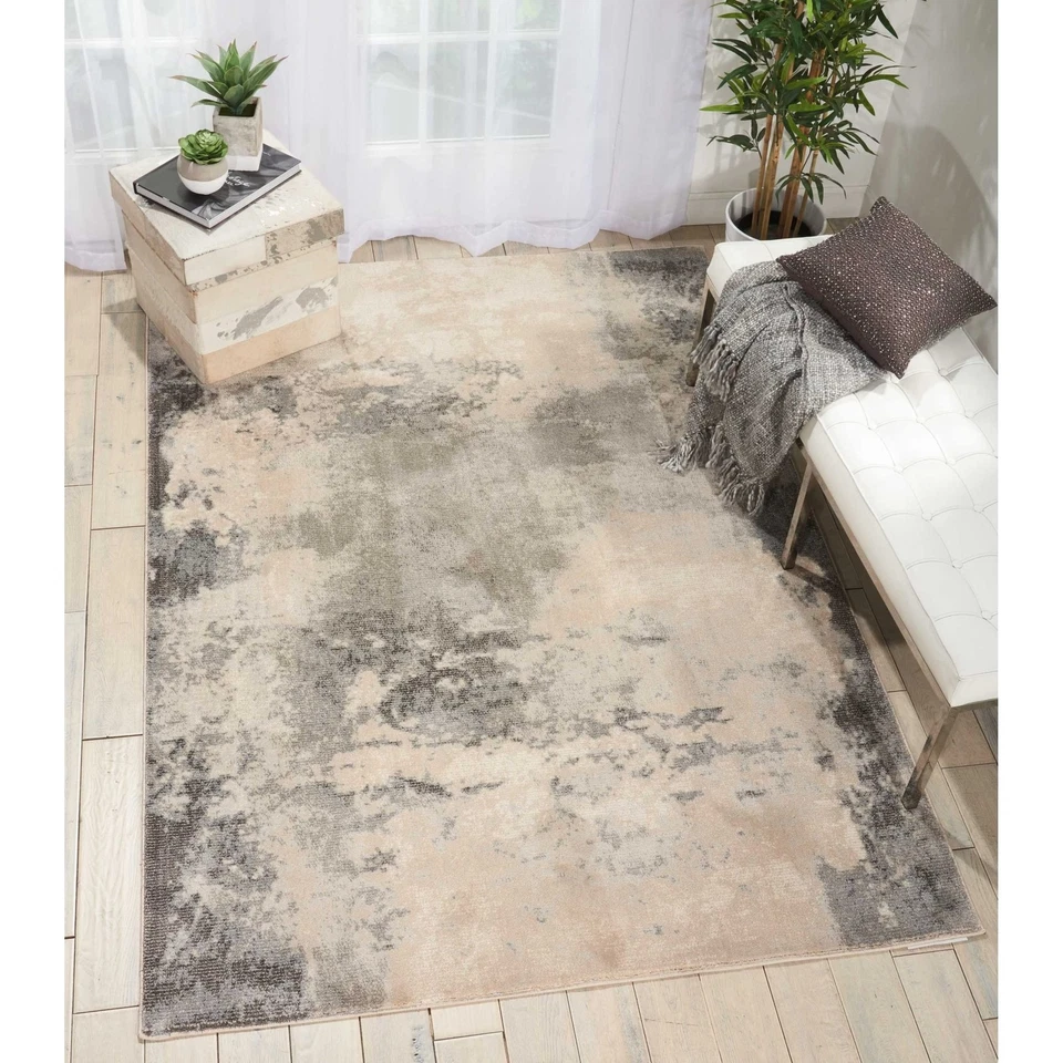 Casa Maxell Marfil/Verde azulado 2'2" x 7'6" Área - alfombra, fácil - limpieza, sin desprendimiento, B... Foto 3 de 4