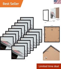 Vinyl Record Frame, 12.5 x 12.5 in, Black, 15 Pack