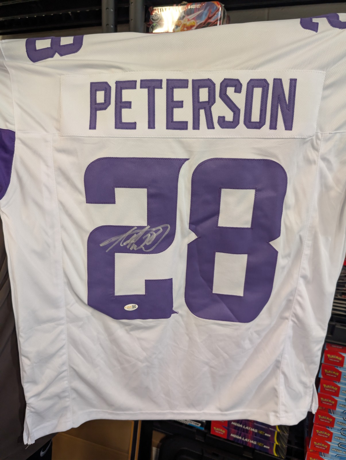 #001 - FLASH Adrian Peterson Autographed Signed White Custom Jersey JSA 