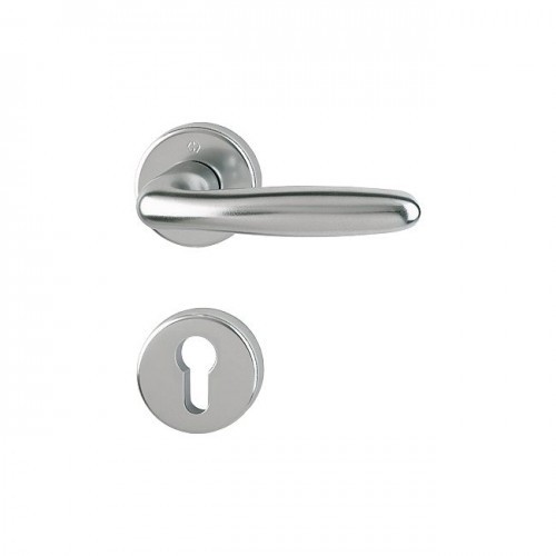 Poignées de porte de qualité supérieure Verona en aluminium aspect inox poli clé I