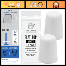 Universal Tall Toilet Bolt Caps - 100 Made in USA, 4 Pack, No Cut Design