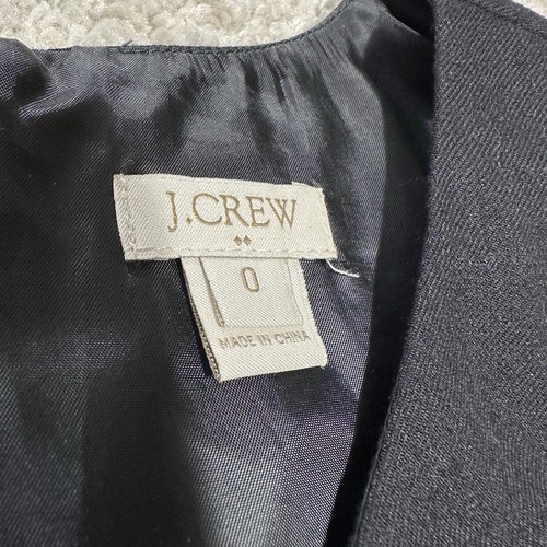 J Crew Wool Sheath Dress Women’s 0 Black Pleated Sleeveless - Picture 3 of 8