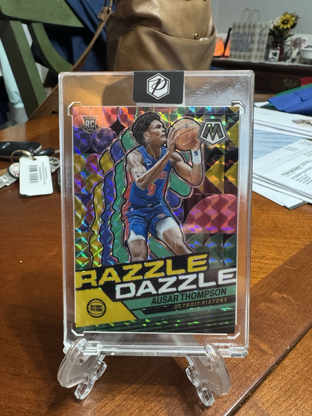 2023-24 Panini Mosaic Ausar Thompson RC Rookie Razzle Dazzle Prizm Case Hit SSP