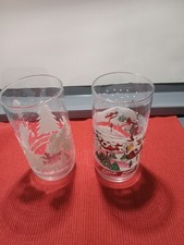 VINTAGE COCA-COLA CHRISTMAS GLASSES ☆SET OF 2