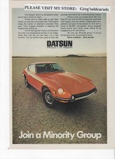 Original 1971 Datsun 240-z Vintage Print Ad Join A Minority Group.