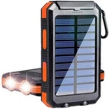 Solar Charger Power Bank 20000mAh LED Flashlight 2USB ports Rechargeable battery