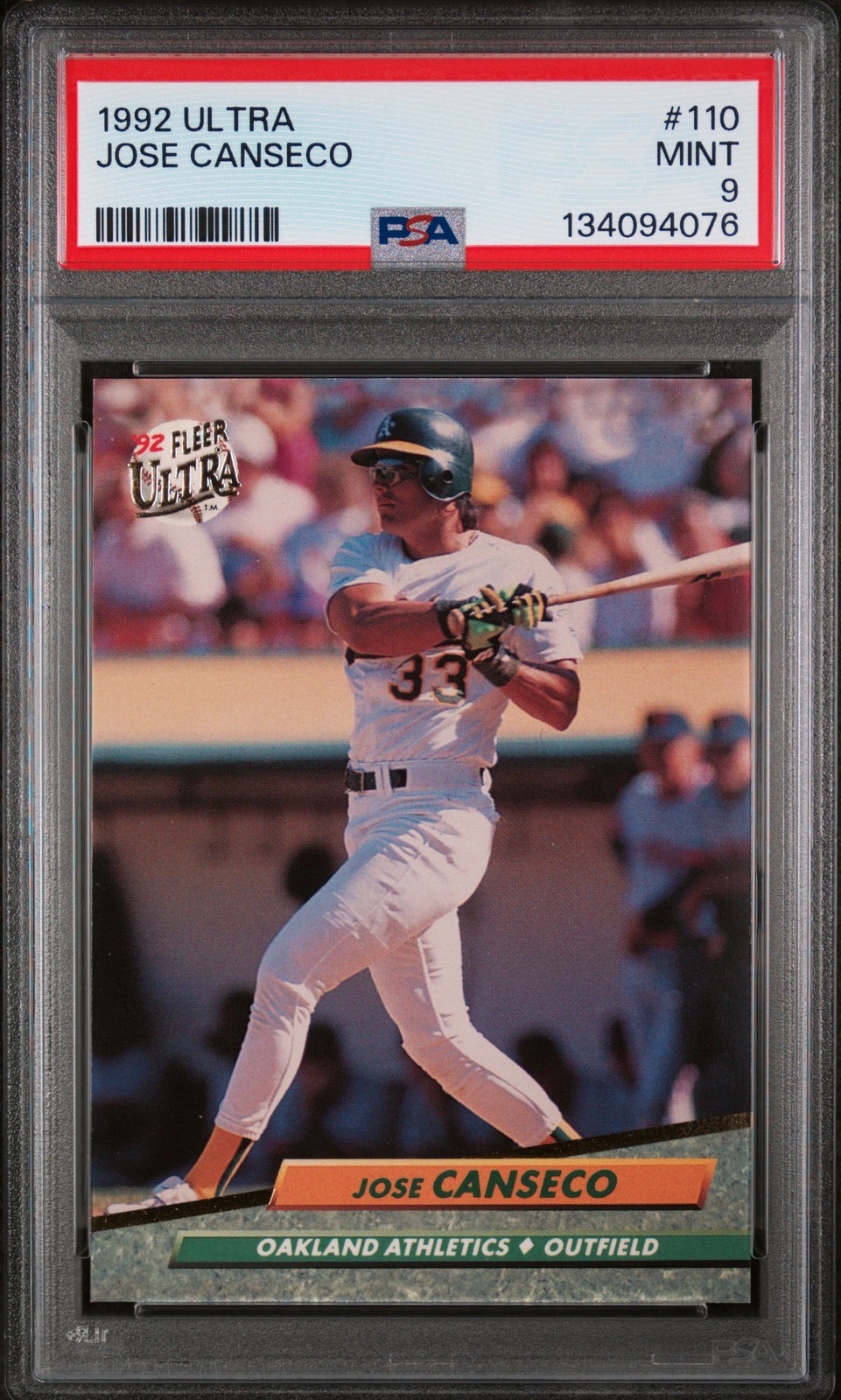 1992 ULTRA #110 JOSE CANSECO PSA 9