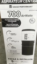 OVO Heavy Duty 700W Central Vacuum System - Silver/White, 35 L (OVO-700ST-35H)