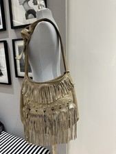 Borsa Jimmy Choo Boho Hippie oro metallizzato frange Ibiza