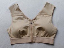 Tommie Copper Women's Front Zip-Up Shoulder Support Bra BL1 Nude Large NWT