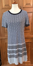 Tory Burch Blue Crochet Short Sleeve Dress Lined M/M