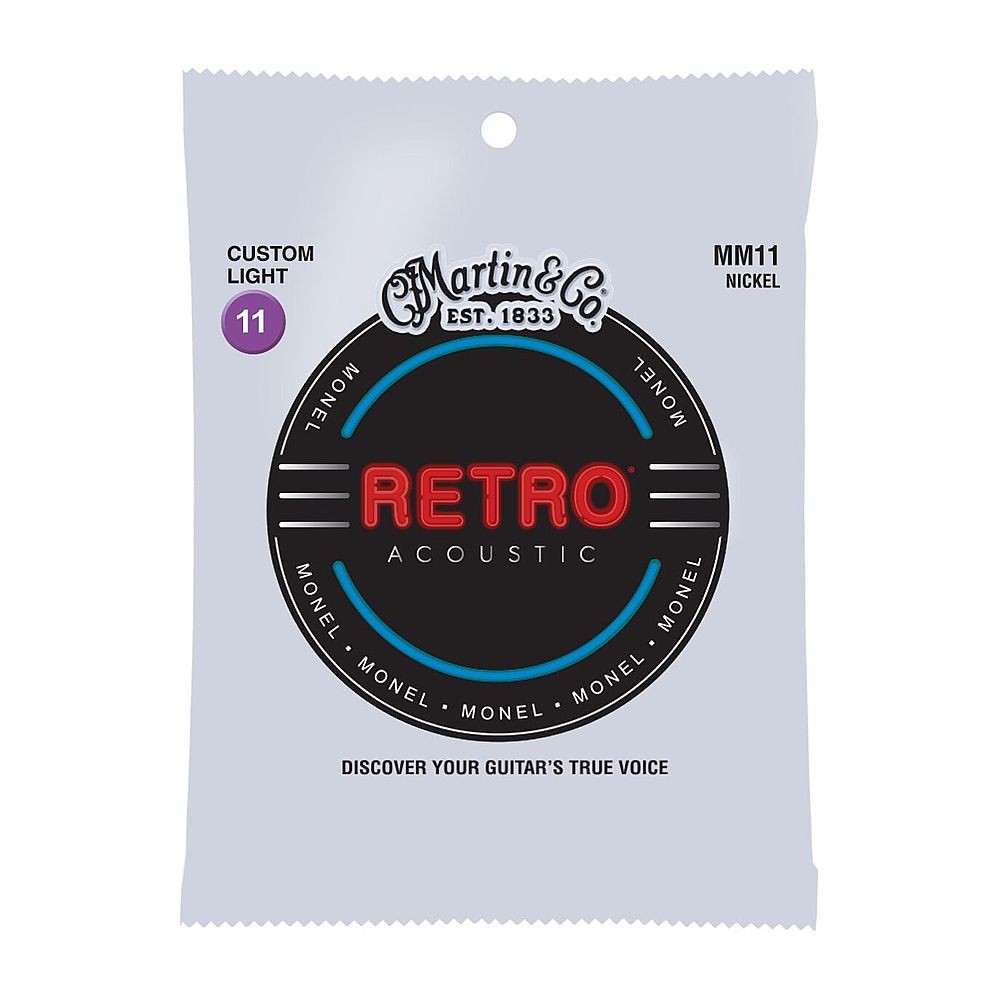 Martin Retro Acoustic Monel Wound Nickel/Copper Guitar Strings (.011 - .052)