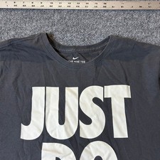 Nike T-Shirt Mens Size L Black Just Do It Graphic Dri-Fit Athletic Cut Tee