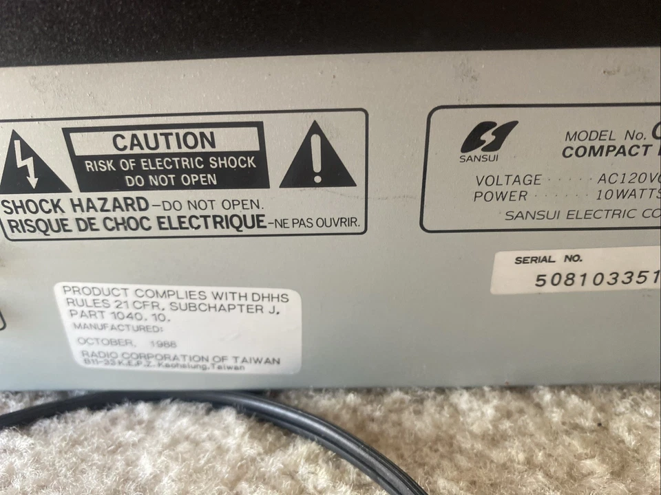 Vintage Sansui CD-V1000 CD Player 1988 Rare Japanese Audio Equipment (Read) - Image 2 of 4
