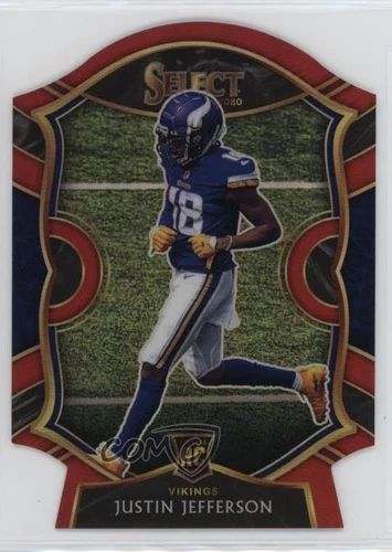 2020 Panini Select Concourse Red Prizm Die-Cut Justin Jefferson #61 Rookie RC