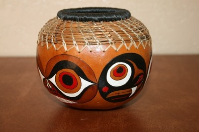Hand Painted Tribal Style Gourd