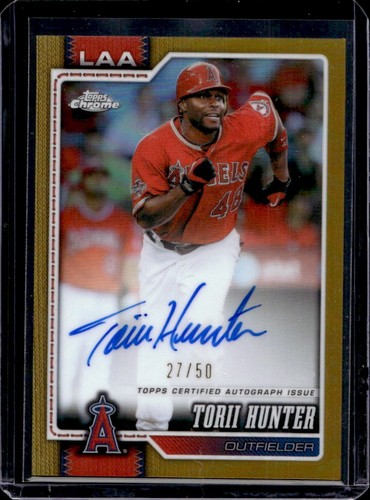 2026 Topps Chrome Torii Hunter Legend Auto Gold Refractor SSP #/50 Angels