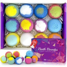 Bath Bombs Gift Set 12 Pack Natural Handmade Relaxing Aromatherapy Fizzy