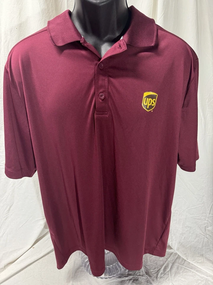Polo UPS United Parcel Service rojo manga corta para hombre XL Trimark Foto 2 de 4