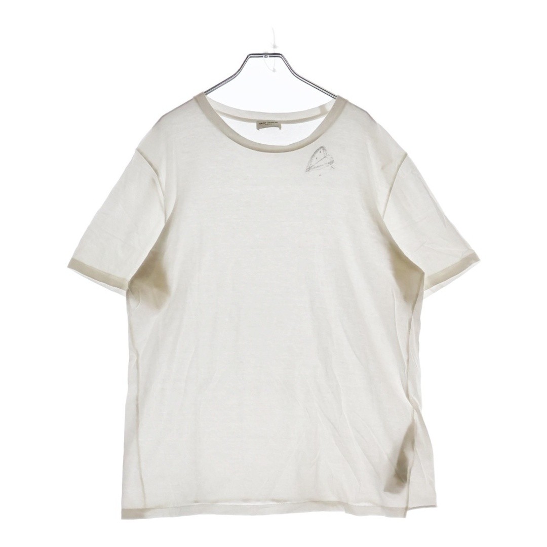 T shirt manica corta SAINT LAURENT PARIS davanti logo cuore girocollo 632713 usata