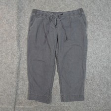 J. Jill Pants Womens 12 Petite Linen Wide Leg Beachy Lagenlook Tan Pull On Ankle