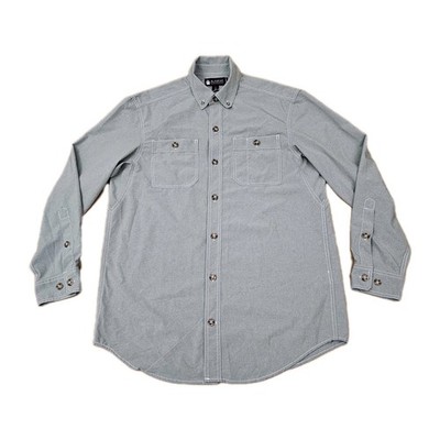 Alaskan Hardgear Men's Gray Rip Stop Button Front Shirt Size Medium 