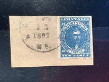 Confederate States #2 Stamp on Piece  Pre-Occupation Cancel .. CSA SHOW PIECE !