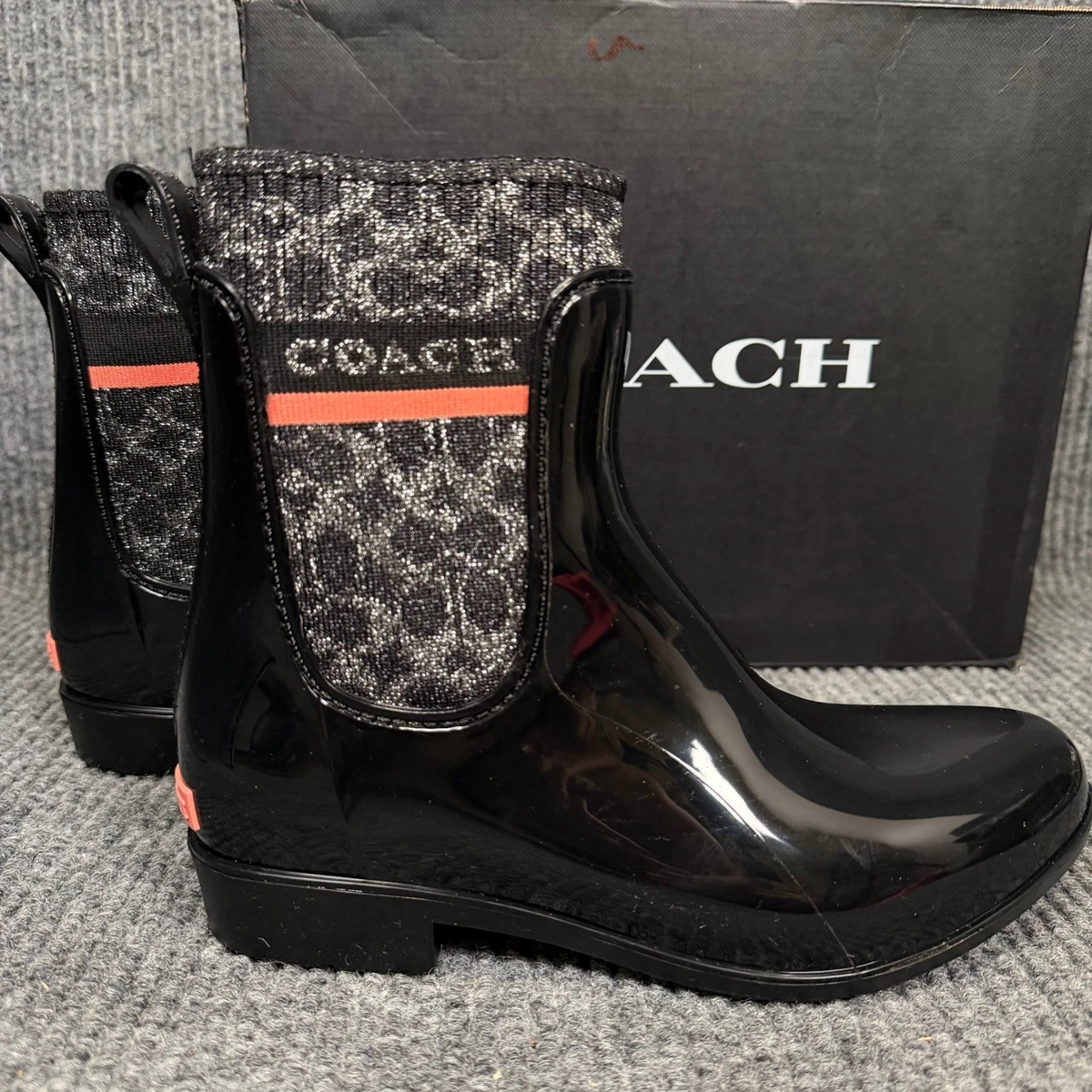 Coach Rain Boot Low (1-1.9 in) Heel Height Boots for Women for