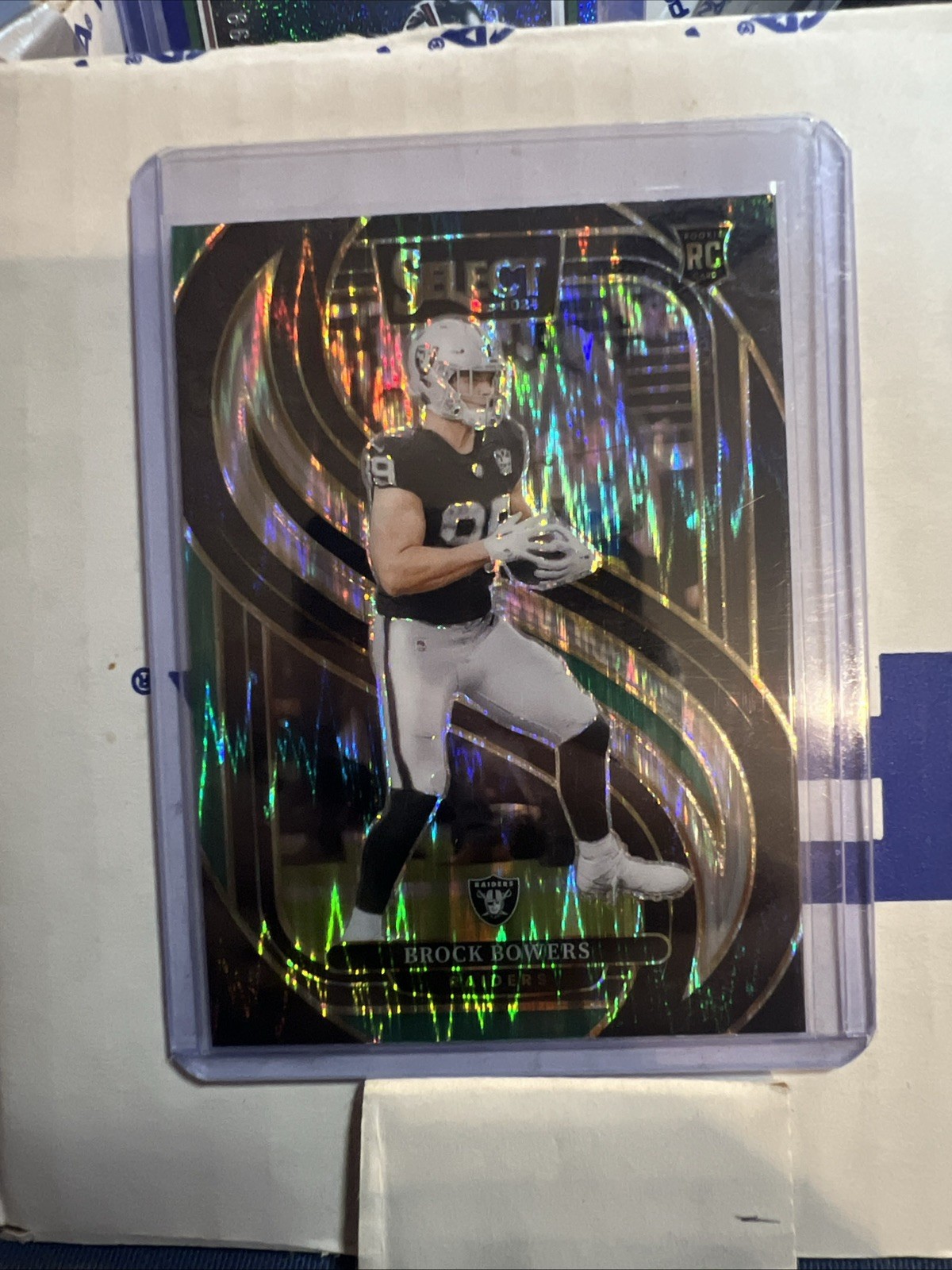 2024 Panini Select - Premier Level Brock Bowers black & green Shock Prizm (RC)
