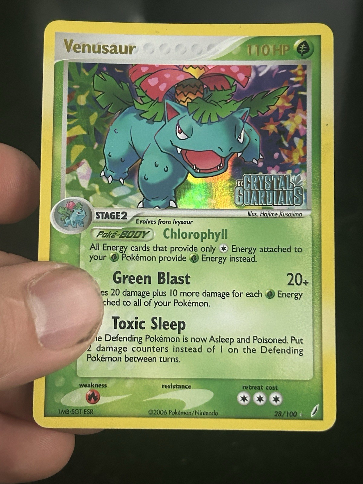 Venusaur 28/100 Crystal Guardians Reverse Holo Pokemon Card