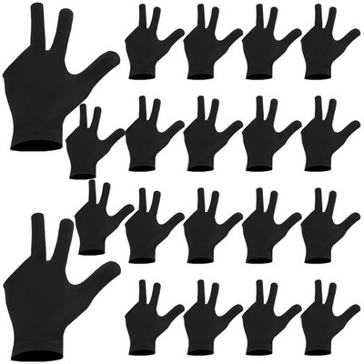 20 Pcs Breathable Billiard Gloves for Right Hand Snooker Pool Cue Gloves