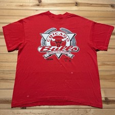 Vintage 1992 Chicago Bulls NBA Basketball Single Stitch Graphic T-Shirt Men's XL