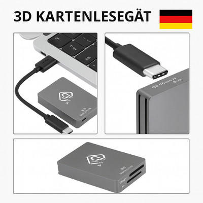 CFexpress Type A and SD Card Reader, Dual-Slot USB3.2 Gen2 10Gpbs Type A CFexpre