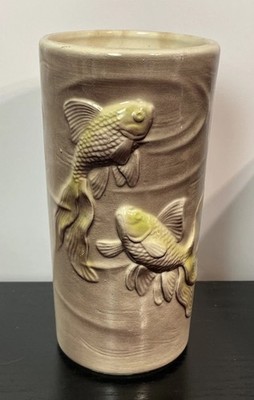 VINTAGE Royal Copley KOI Vase. Vintage Fish Vase 8.5  x 4  Very Pretty MCM