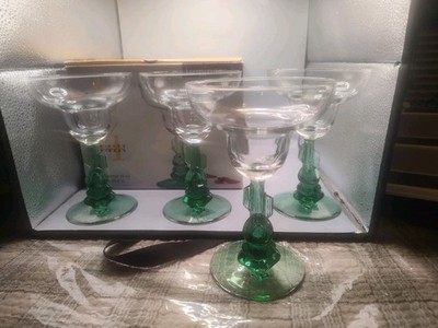 NEW Luminarc Margarita Glasses Set of 4 Mexican Siesta Sombrero Man Cactus
