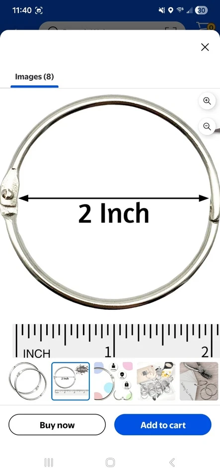 Barron’s SAT Flashcard Rings 2" Diameter Replacement Lot of 6 Study - Image 4 of 4