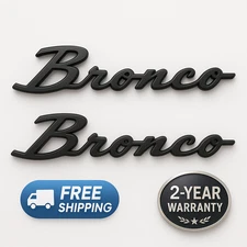 2021-2025 Ford Bronco Matte Black Script Fender Emblem Pair M-1447-BSMB