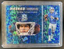 2019 Panini Spectra Matthew Stafford Masked Marvels Neon Blue #/50 Lions