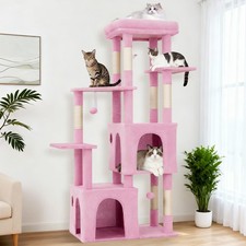 Multi-Level Cat Tree for Indoor Cats, Heavy-Duty Cat Tree Tower with Dual Condos