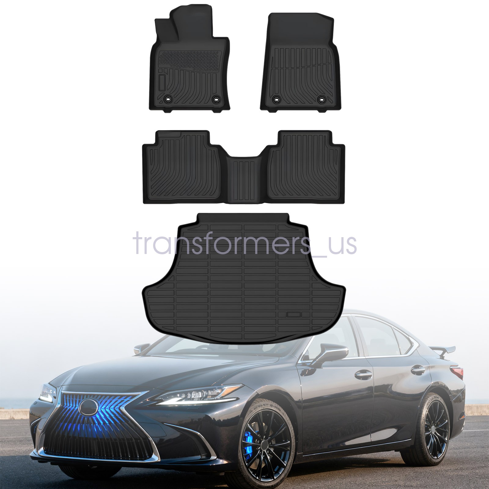 3D TPE Floor Mats Liners & Trunk Cargo Liner For 2019-2024 Lexus ES350/ES300h