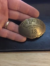Zig Zag Epaulette Metal Pin Brass Patina Tobacco Cigarette Collector BLEMISHES