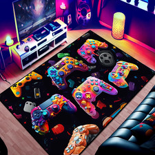 3D Gaming Area Rug for Boys, Game Controller Design, 79" x 59