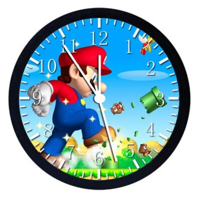 Super Mario Wall Clock Large 12'' Silent Personalized Adding names W21