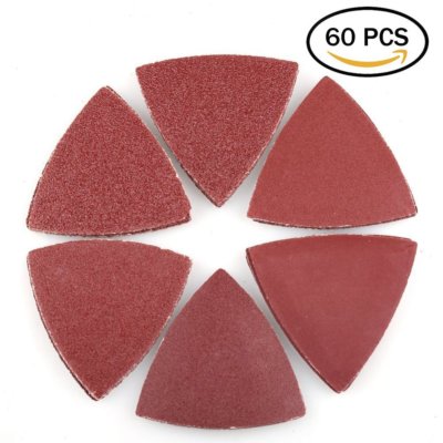 25 PCS Aluminium Oscillating Multi Tool Grits Triangular Sandpaper Sanding Pads Abrasive Sandpaper 60//80//120//180//240#