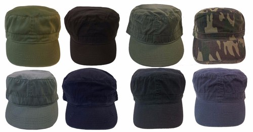 Cappello Cadetto Box Berretto Esercito GI Militare Vintage Cotone Moda Castro Hat Cap- - Foto 1 di 9