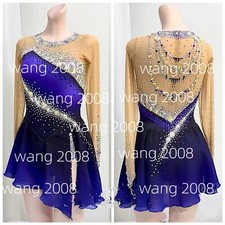 ice figure skating competition dress Gymnastics costume Dress purple dyeing