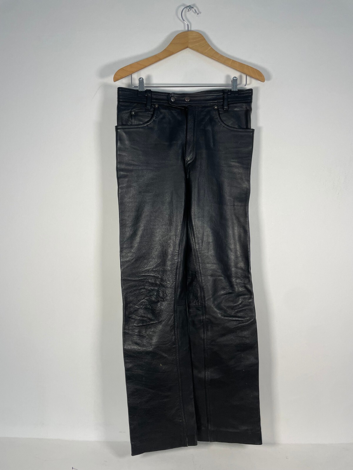Vintage Brown Leather Pants for Women - Size Shown in Photo
