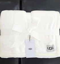 New 100% Authentic UGG Home Collection Soft Duffield Throw II Blanket Cream