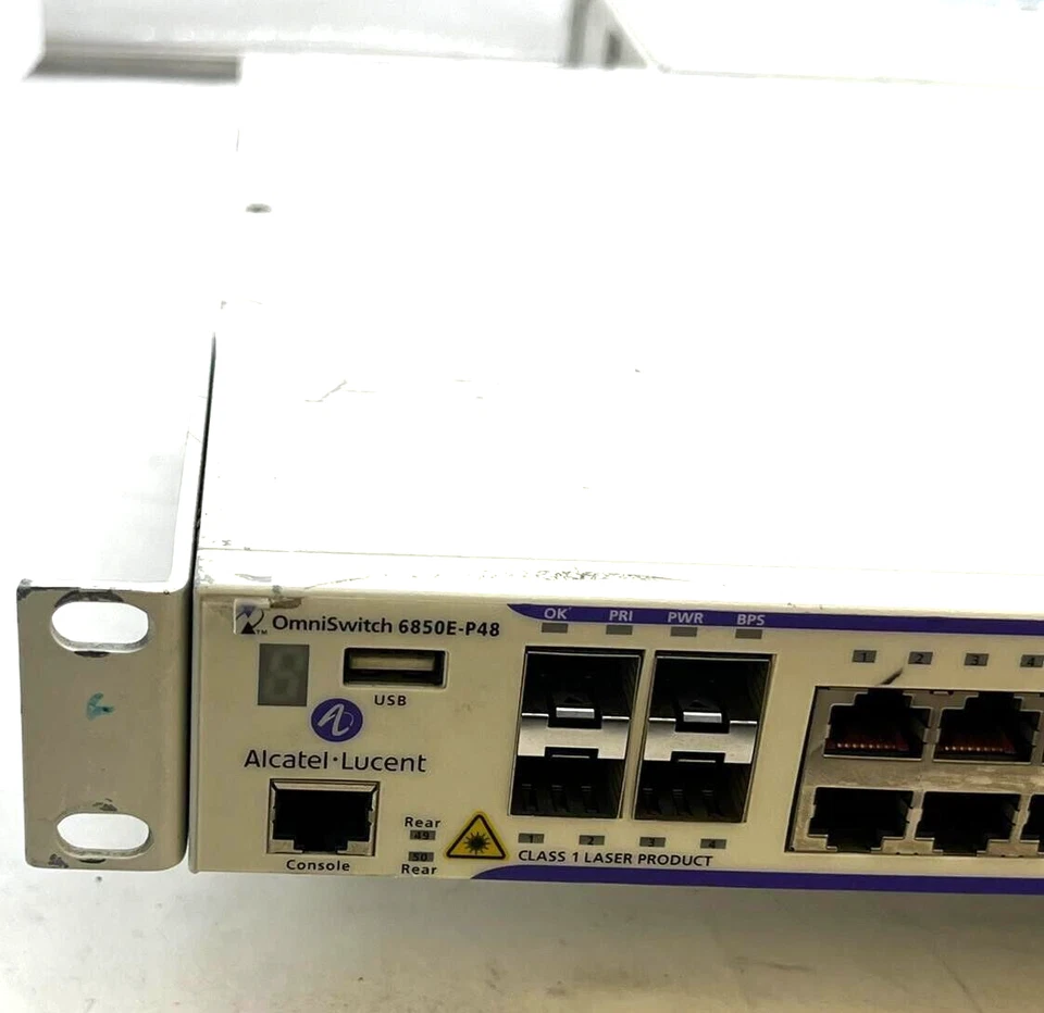 Alcatel-Lucent OmniSwitch OS6850E-P48 W/ 2x PS-126W-AC Power Supply - Image 2 of 3